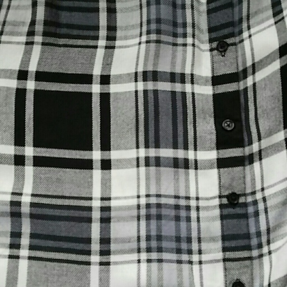 Black & white plaid shift shirt dress size XS New - Picture 8 of 8